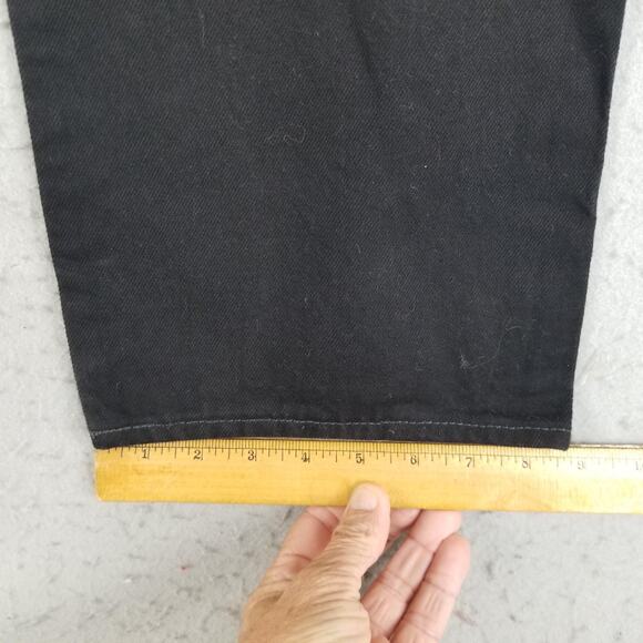 Levis 501 Jeans Mens 38x32 Black Straight Leg Button Fly Denim Classic Fit - Picture 10 of 14